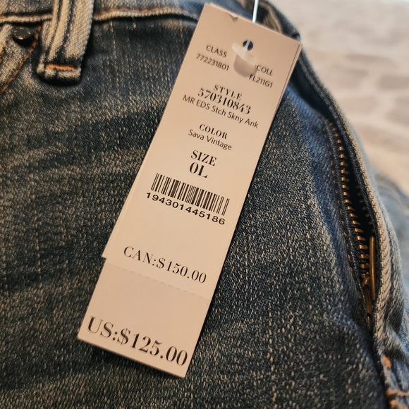 NWT White House Black Market Embellished Ankle Jeans Size 0L. - Picture 7 of 14